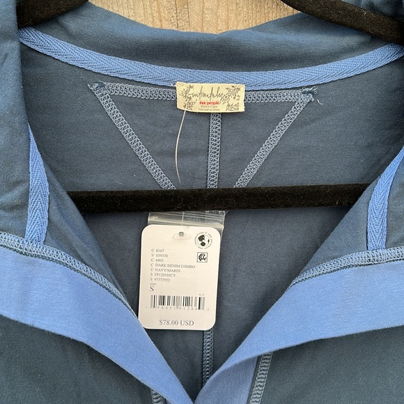 Free People Smooth Sailing Romper in Dark Denim Navy Combo - Picture 6 of 9